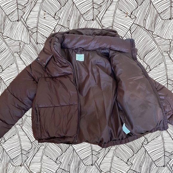 Primark Brown Hooded Puffer Coat - Picture 4 of 5